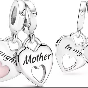 New Authentic PANDORA S925 ALE Double Heart Charm